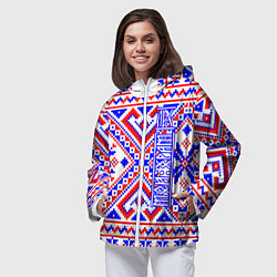 Ветровка с капюшоном женская Лес мой храм, цвет: 3D-белый — фото 2