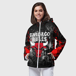 Ветровка с капюшоном женская CHICAGO BULLS, цвет: 3D-белый — фото 2