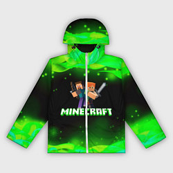 Ветровка с капюшоном женская Minecraft 1, цвет: 3D-белый
