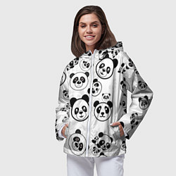 Ветровка с капюшоном женская Панды, цвет: 3D-белый — фото 2