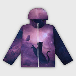 Женская ветровка Кошка играет с бабочкой