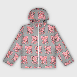 Женская ветровка РОЗОВЫЕ СЛОНИКИ ПАТТЕРН