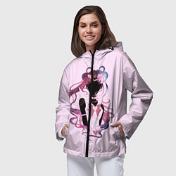 Ветровка с капюшоном женская Космическая Сейлор Мун, цвет: 3D-черный — фото 2