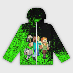 Ветровка с капюшоном женская Minecraft, цвет: 3D-белый