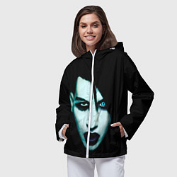 Ветровка с капюшоном женская Marilyn Manson, цвет: 3D-белый — фото 2