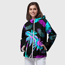 Ветровка с капюшоном женская Неоновое лето, цвет: 3D-белый — фото 2