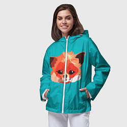 Ветровка с капюшоном женская Лисичка, цвет: 3D-белый — фото 2