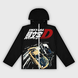 Ветровка с капюшоном женская Initial D Z, цвет: 3D-белый