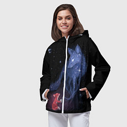 Ветровка с капюшоном женская Лиса и ее дух, цвет: 3D-белый — фото 2