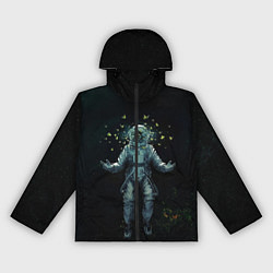 Ветровка с капюшоном женская Космонавт, цвет: 3D-черный
