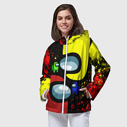 Ветровка с капюшоном женская AMONG US, цвет: 3D-белый — фото 2