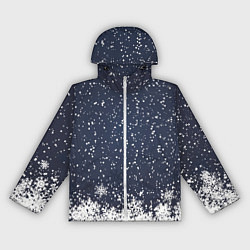 Ветровка с капюшоном женская Атмосфера нового года, цвет: 3D-белый