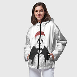 Ветровка с капюшоном женская Панда Клаус, цвет: 3D-черный — фото 2