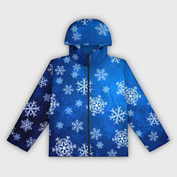 Ветровка с капюшоном женская Новый Год Снежинки, цвет: 3D-черный