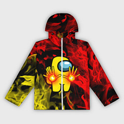 Ветровка с капюшоном женская Маг огня Among us, цвет: 3D-белый