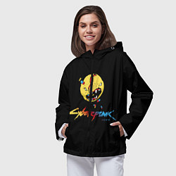 Ветровка с капюшоном женская Cyberpunk 2077, цвет: 3D-черный — фото 2