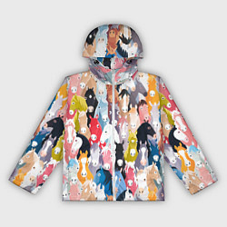 Женская ветровка Цветные лошади