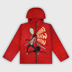 Ветровка с капюшоном женская Человек Бензопила, цвет: 3D-черный