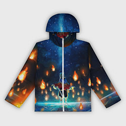 Ветровка с капюшоном женская Ренгоку Кёджуро Клинок демонов, цвет: 3D-белый