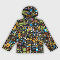 Ветровка с капюшоном женская АНИМЕ СМАЙЛЫ, цвет: 3D-белый