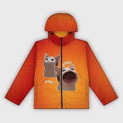 Ветровка с капюшоном женская Cat Pop Мем, цвет: 3D-черный