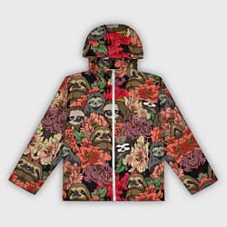 Женская ветровка Ленивец & Цветочки