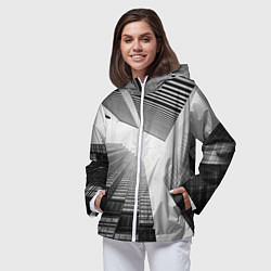 Ветровка с капюшоном женская Минимализм, цвет: 3D-белый — фото 2