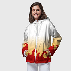 Ветровка с капюшоном женская ШИНДЖУРО РЕНГОКУ KNY, цвет: 3D-белый — фото 2