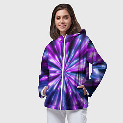 Ветровка с капюшоном женская Неоновые стрелы, цвет: 3D-белый — фото 2