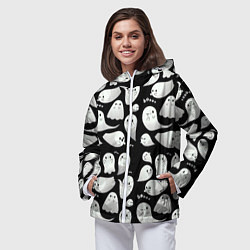 Ветровка с капюшоном женская Boo Привидения, цвет: 3D-белый — фото 2