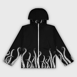 Ветровка с капюшоном женская Octopus Щупальца, цвет: 3D-белый