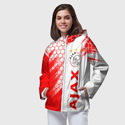 Ветровка с капюшоном женская FC AJAX AMSTERDAM ФК АЯКС, цвет: 3D-белый — фото 2