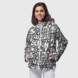 Ветровка с капюшоном женская Абстрактная жидкость, цвет: 3D-белый — фото 2