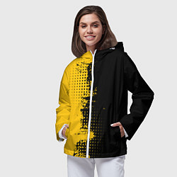 Ветровка с капюшоном женская ЧЕРНО ЖЕЛТЫЙ ГРАНЖ GRUNGE Z, цвет: 3D-белый — фото 2