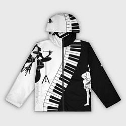 Женская ветровка Черно Белое пианино