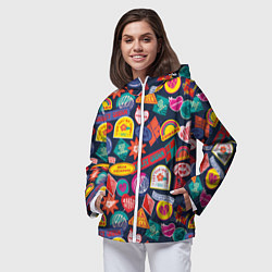 Ветровка с капюшоном женская TSS Харли Куинн паттерн, цвет: 3D-белый — фото 2