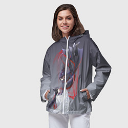 Ветровка с капюшоном женская Магистр дъявольского культа, цвет: 3D-белый — фото 2