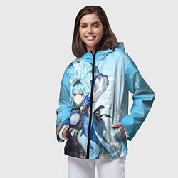 Ветровка с капюшоном женская Genshin Impact, Эола, цвет: 3D-черный — фото 2