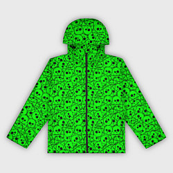 Женская ветровка Черепа на кислотно-зеленом фоне