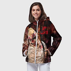 Ветровка с капюшоном женская Самый страшный клоун, цвет: 3D-белый — фото 2