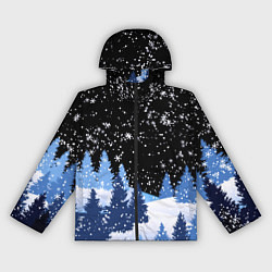 Женская ветровка Снежная ночь в зимнем лесу