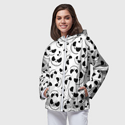 Ветровка с капюшоном женская Джек Скеллингтон паттерн лицо, цвет: 3D-белый — фото 2