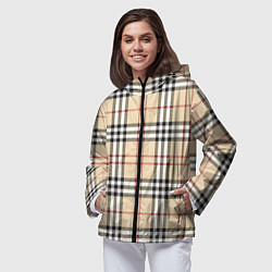 Ветровка с капюшоном женская Клетчатый принт в стиле Burberry, цвет: 3D-черный — фото 2