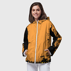 Ветровка с капюшоном женская Orange Halloween TRD, цвет: 3D-белый — фото 2