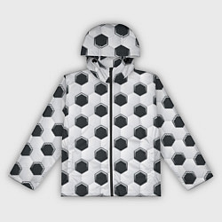 Ветровка с капюшоном женская Текстура футбольного мяча, цвет: 3D-черный