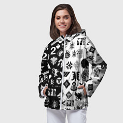 Ветровка с капюшоном женская DESTINY LOGOBOMBING ЧЁРНО БЕЛОЕ, цвет: 3D-белый — фото 2