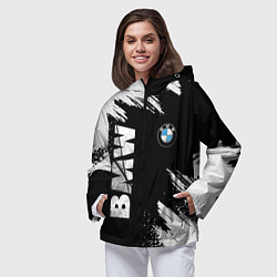 Ветровка с капюшоном женская BMW GRUNGE БМВ ГРАНЖ, цвет: 3D-черный — фото 2
