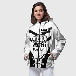 Ветровка с капюшоном женская Audi Quattro, цвет: 3D-черный — фото 2