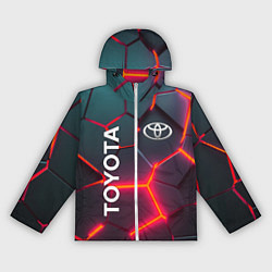 Ветровка с капюшоном женская TOYOTA 3D NEON ТОЙОТА 3Д ПЛИТЫ НЕОН, цвет: 3D-белый