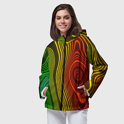 Ветровка с капюшоном женская КАРТОГРАФИЧЕСКАЯ ПРОЕКЦИЯ, цвет: 3D-черный — фото 2